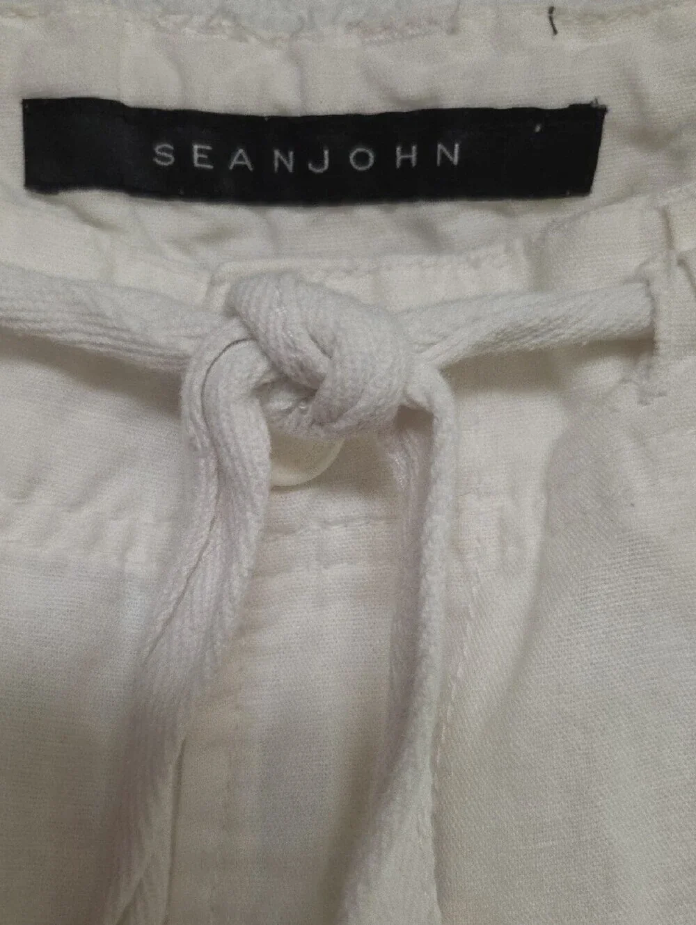 Sean John Men's Cream Drawstring Chinos